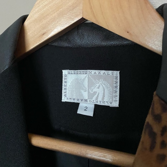 ALBERTO MIKALI sueded leather patchwork blazer designer jacket vintage Y2K sz 2 - Picture 8 of 16